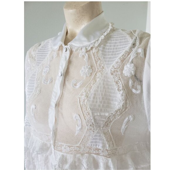 Vintage Eatons MADE IN ITALY long nightgown 100% cotton LARGE - Picture 3 of 9